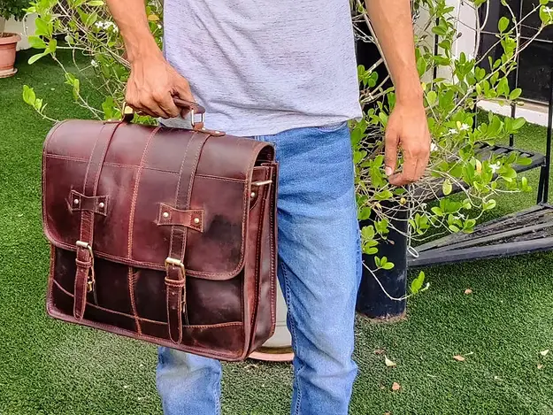 Handmade Leather Messenger Bag