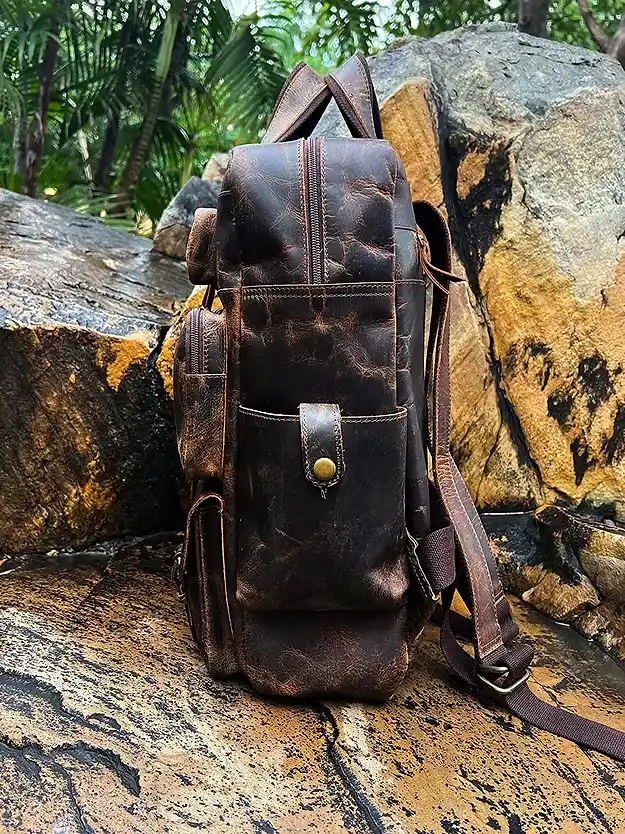 Rustic Leather Backpack