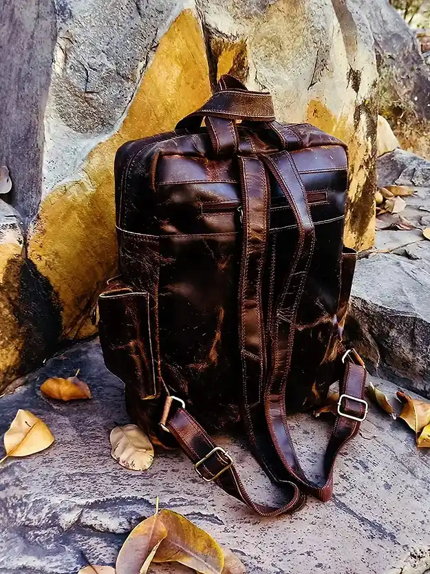 Rustic Leather Backpack