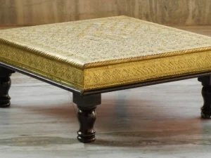 Brass Coated Wooden Bajot