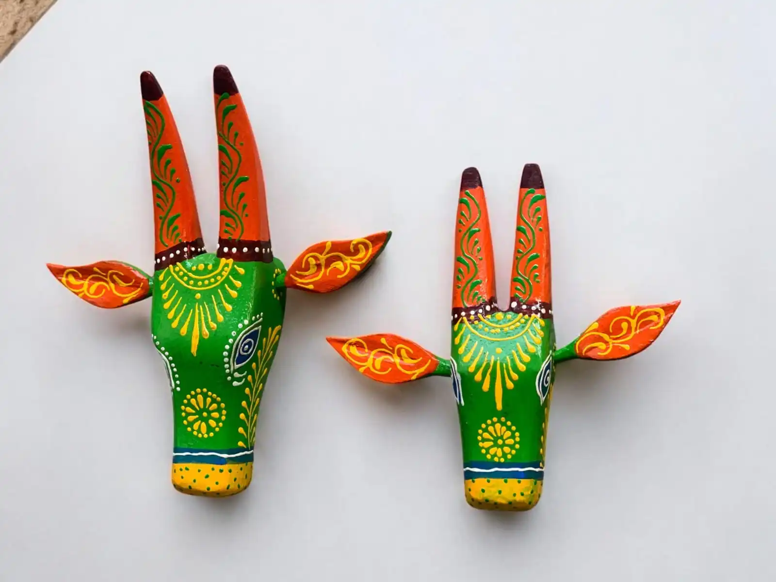 Wooden Hand-painted Cow Face Wall Decor