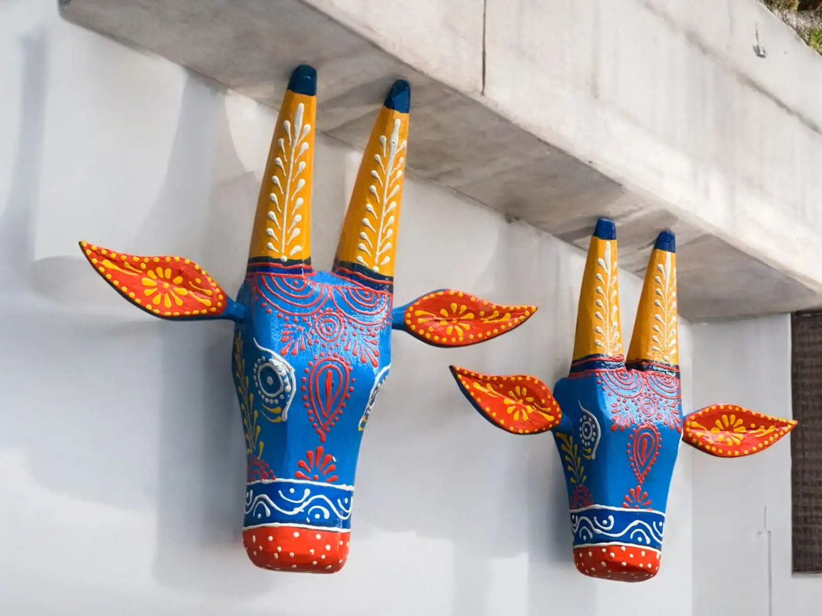 Wooden Hand-painted Cow Face Wall Decor