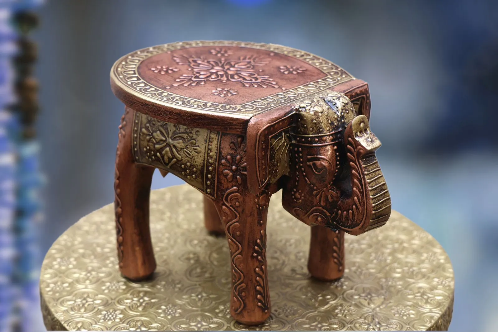 Wooden Elephant Stool