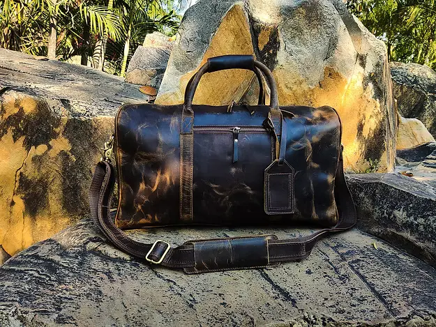 Handmade Leather Duffle Bag