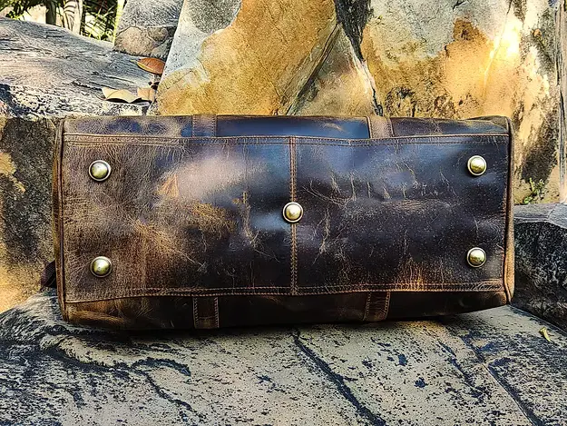 Handmade Leather Duffle Bag