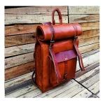 Handmade Leather Rolltop Backpack