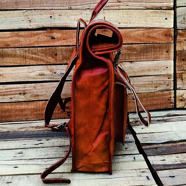 Handmade Leather Rolltop Backpack
