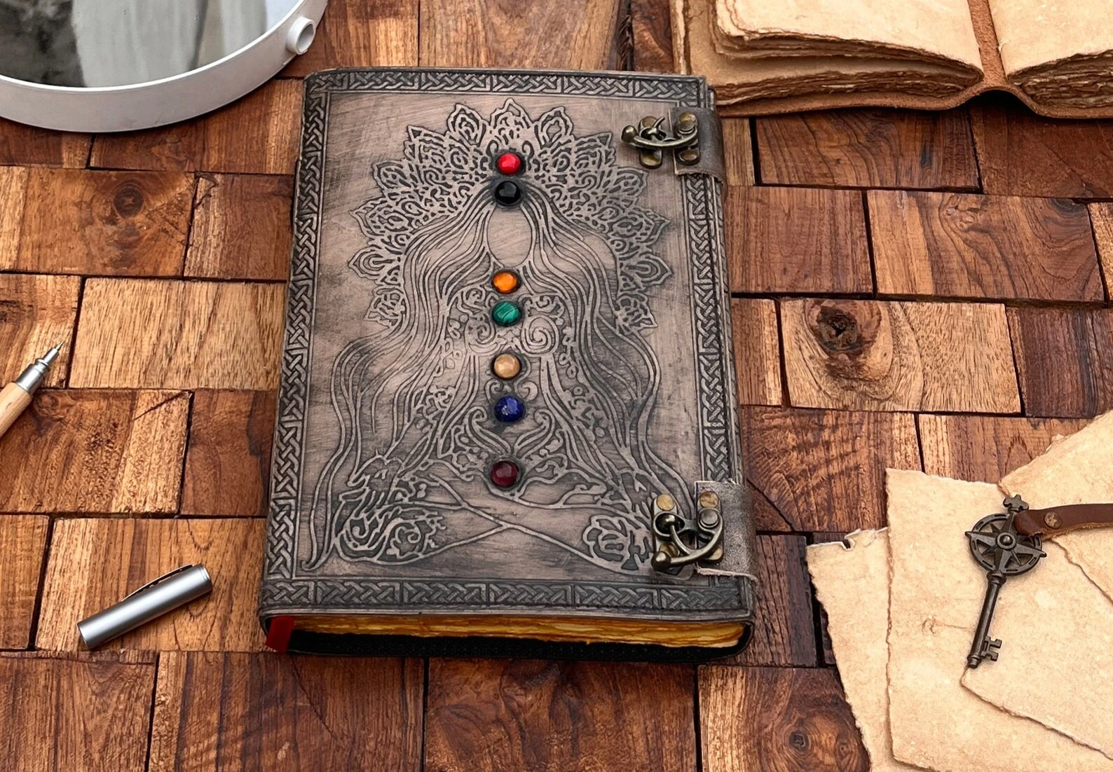 Meditation Buddha Leather Journal