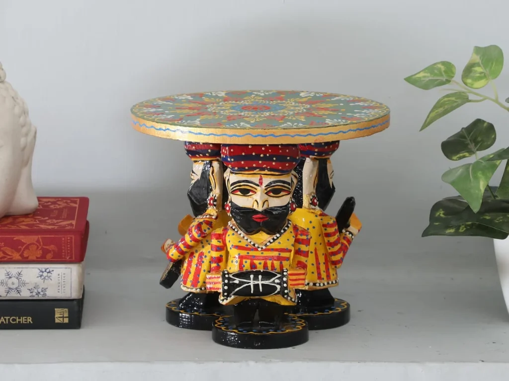 Hand-Painted Wooden Musician Table