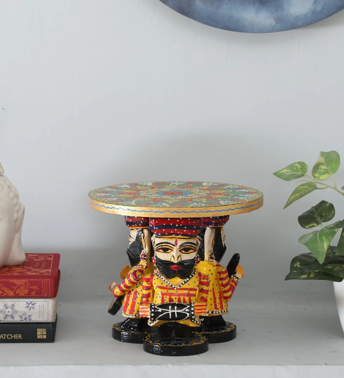 Hand-Painted Wooden Musician Table