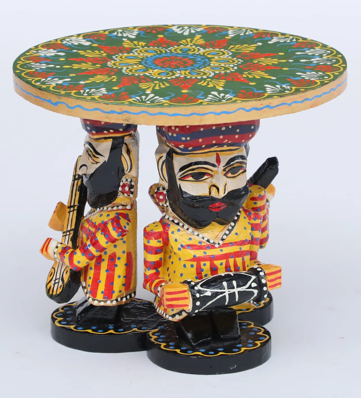 Hand-Painted Wooden Musician Table