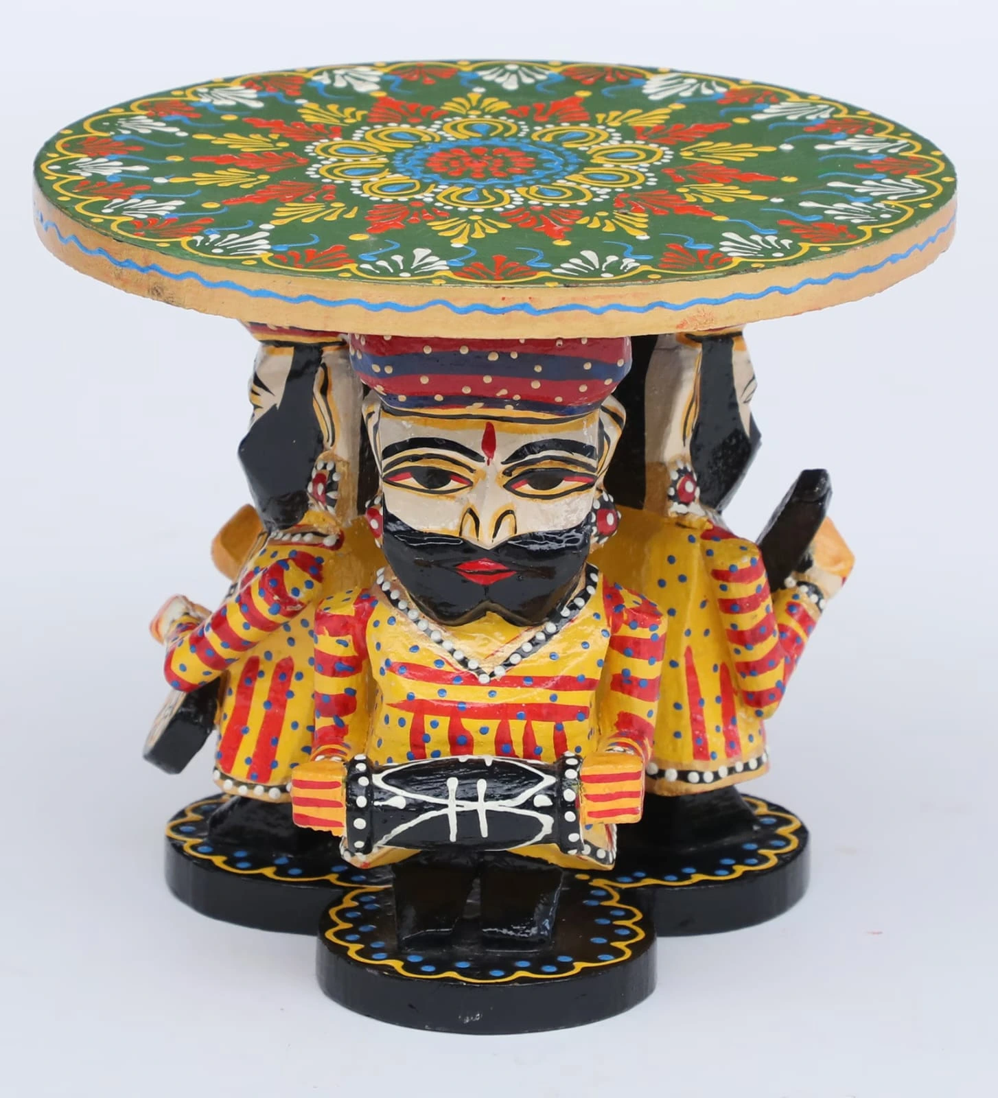 Hand-Painted Wooden Musician Table