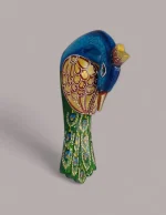 Wooden Hand-painted Peacock Face Wall Décor
