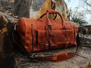 Vintage Duffle Bag with Shoe Compartment