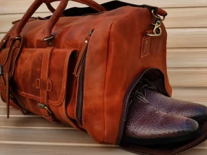 Vintage Duffle Bag with Shoe Compartment