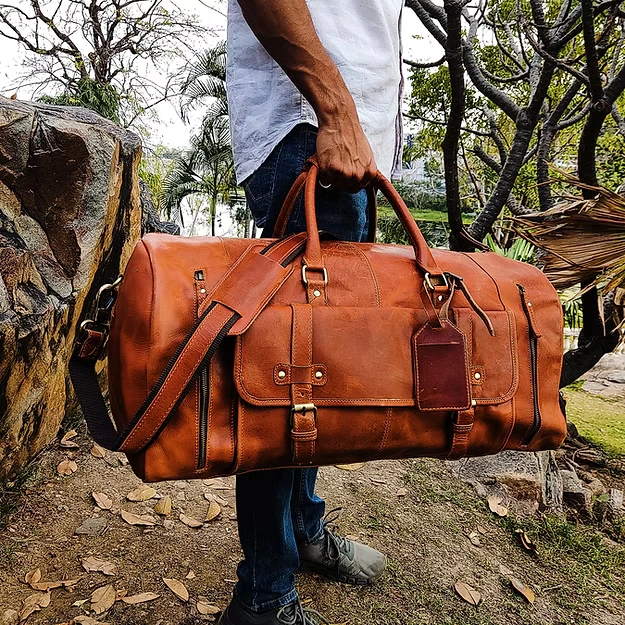 Vintage Duffle Bag with Shoe Compartment