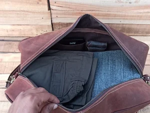 Vintage Leather Duffle Bag for Men