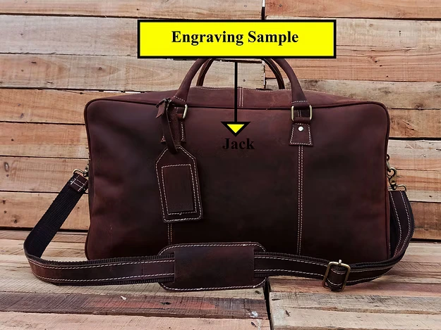 Vintage Leather Duffle Bag for Men