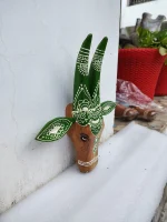 Hand-Painted Wooden Cow Wall Piece