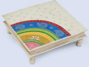 Hand-Painted Wooden Chowki