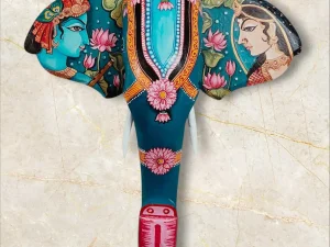 Wooden Hand-painted Elephant Face Wall Décor