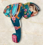 Wooden Hand-painted Elephant Face Wall Décor