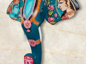 Wooden Hand-painted Elephant Face Wall Décor