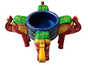 Elephant-Shaped Wooden Bowl