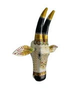 Hand-Painted Wooden Cow Wall Piece