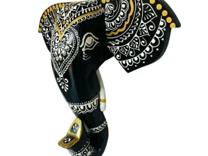 Wooden Hand-painted Elephant Face Wall Décor