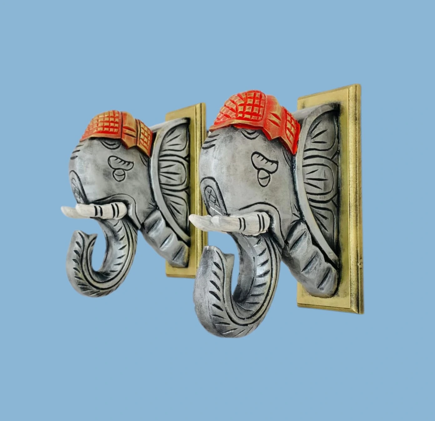 Wooden Elephant Face Wall Décor