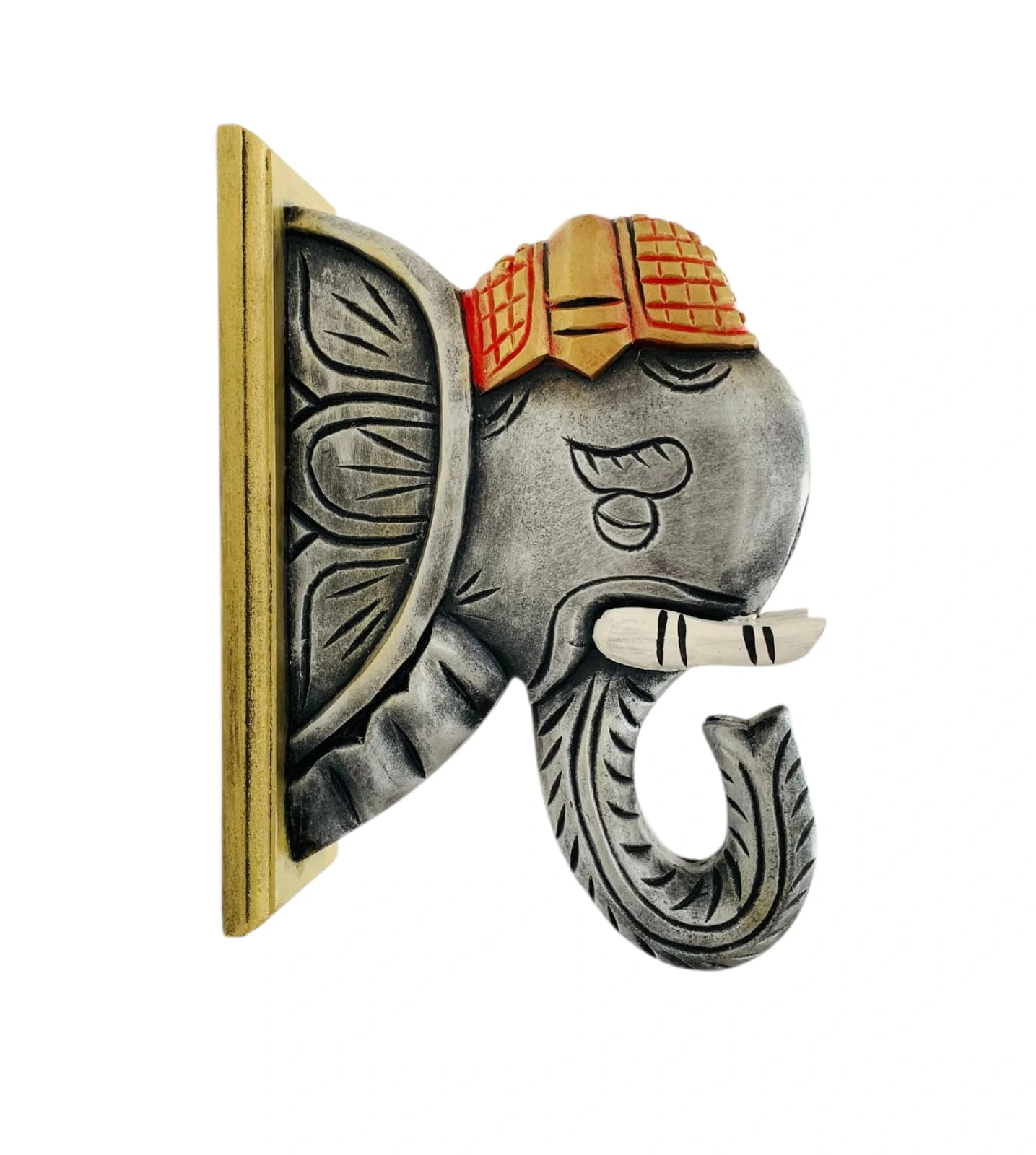 Wooden Elephant Face Wall Décor