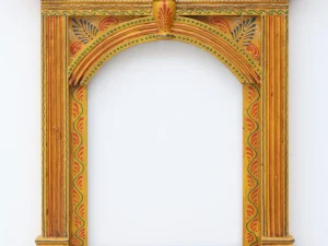 Yellow Traditional Wooden Jarokha