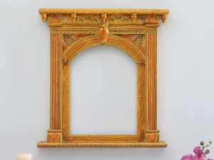 Yellow Traditional Wooden Jarokha