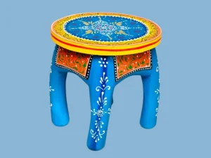 Blue Wooden Stool