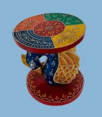Wooden Peacock Stool