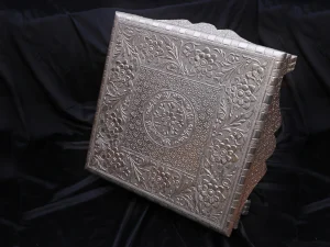 White Metal Coated Mehrab Chowki