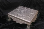 White Metal Coated Mehrab Chowki