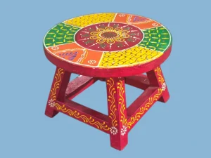 Hand-painted Wooden Stool